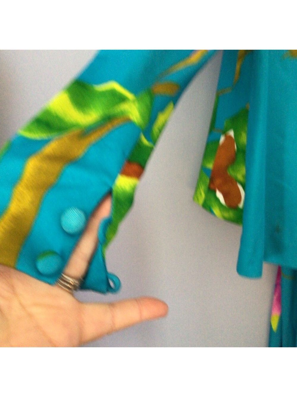 Tori Roberts Honolulu Vintage Floral Maxi Jumpsuit matching Jacket 70’s  sz 8 - Picture 10 of 13